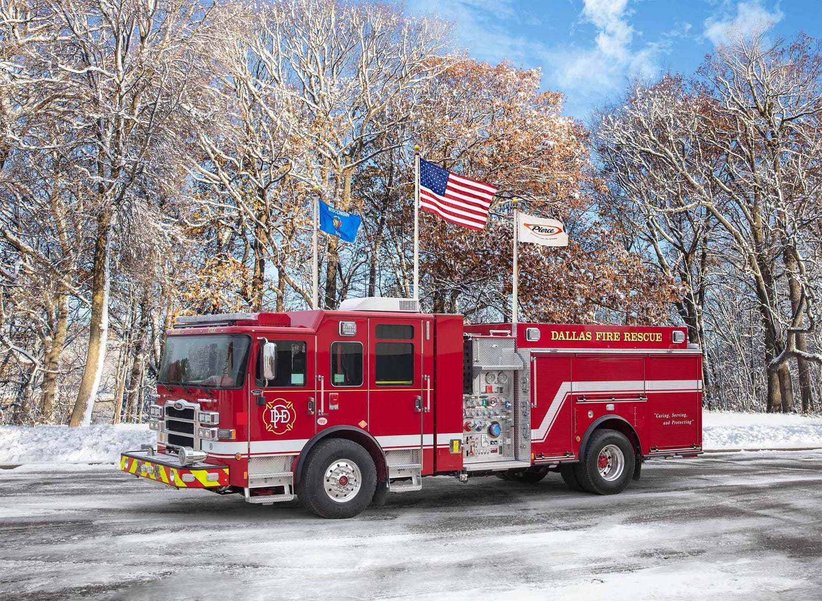 Dallas, March 12: Enforcer chassis, 1,500 gpm, 500 gallons.